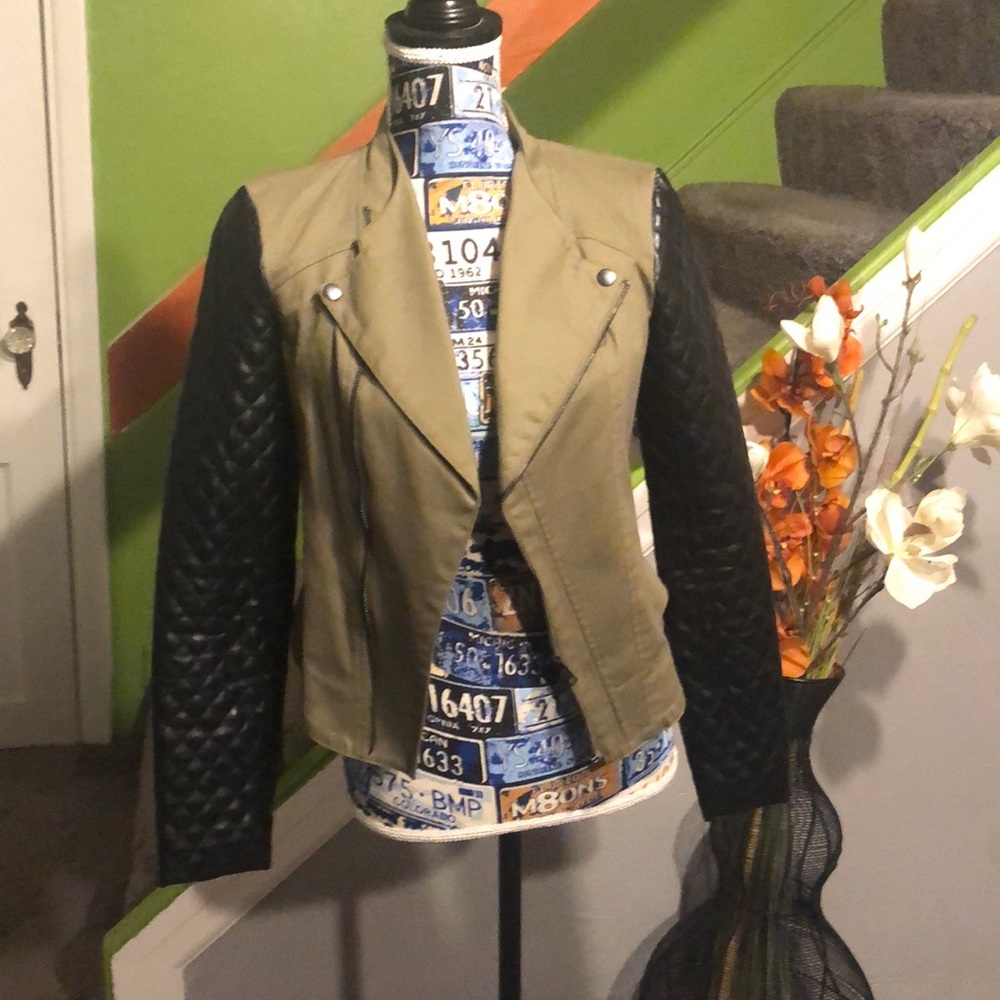 W.G.B by Walter baker jacket w/ leather sleeves.